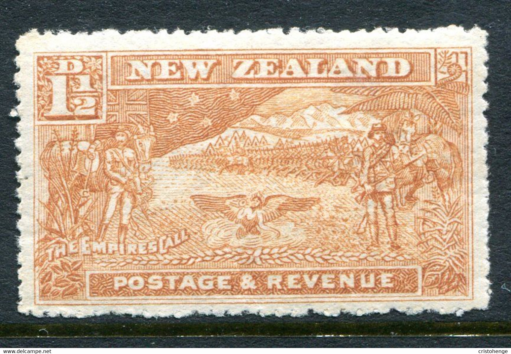 New Zealand 1902-07 Pictorials - Wmk. NZ & Star - P.14 - 1½d Boer War VLHM (SG 318) - Neufs