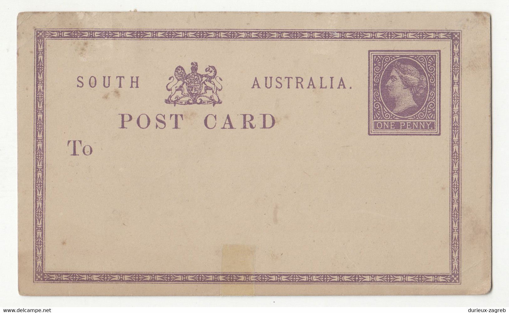 South Australia Old QV Postal Stationery Postcard Not Posted B220220 - Covers & Documents