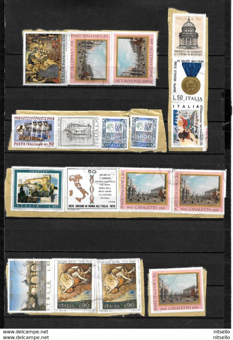 LOTE 1610   ///  ITALIA VARIOS SELLOS EN PAPEL - Collections