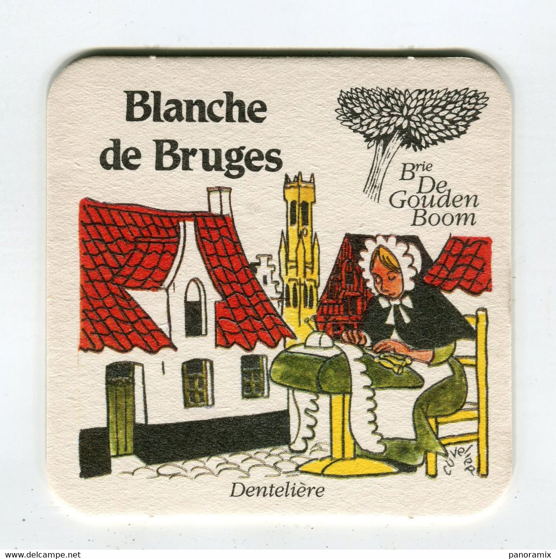 Sous Bock °_ Blanche De Bruges - Dentelière - 9x9 Cm- R/V - Bierviltjes