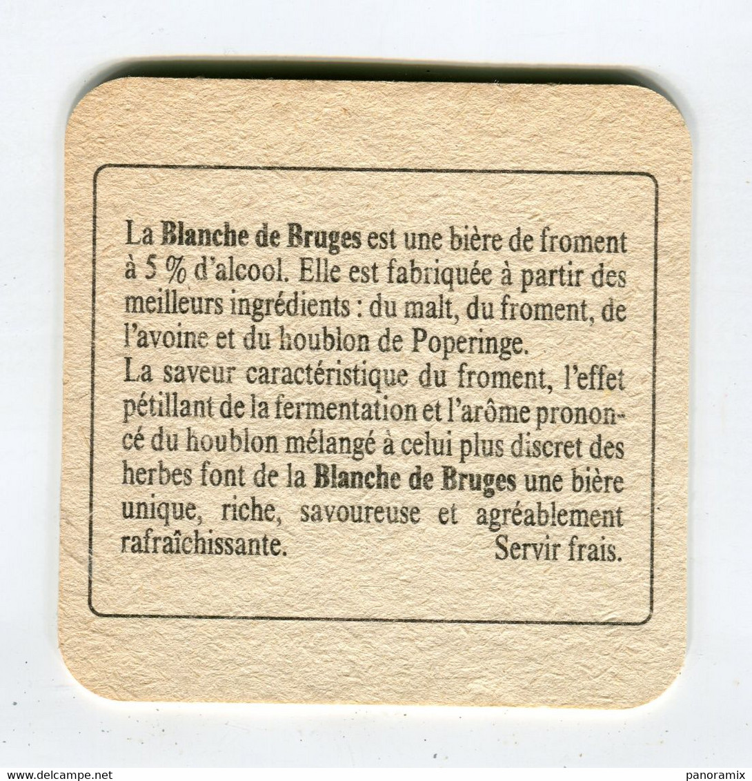 Sous Bock °_ Blanche De Bruges - Dentelière - 9x9 Cm- R/V - Bierviltjes