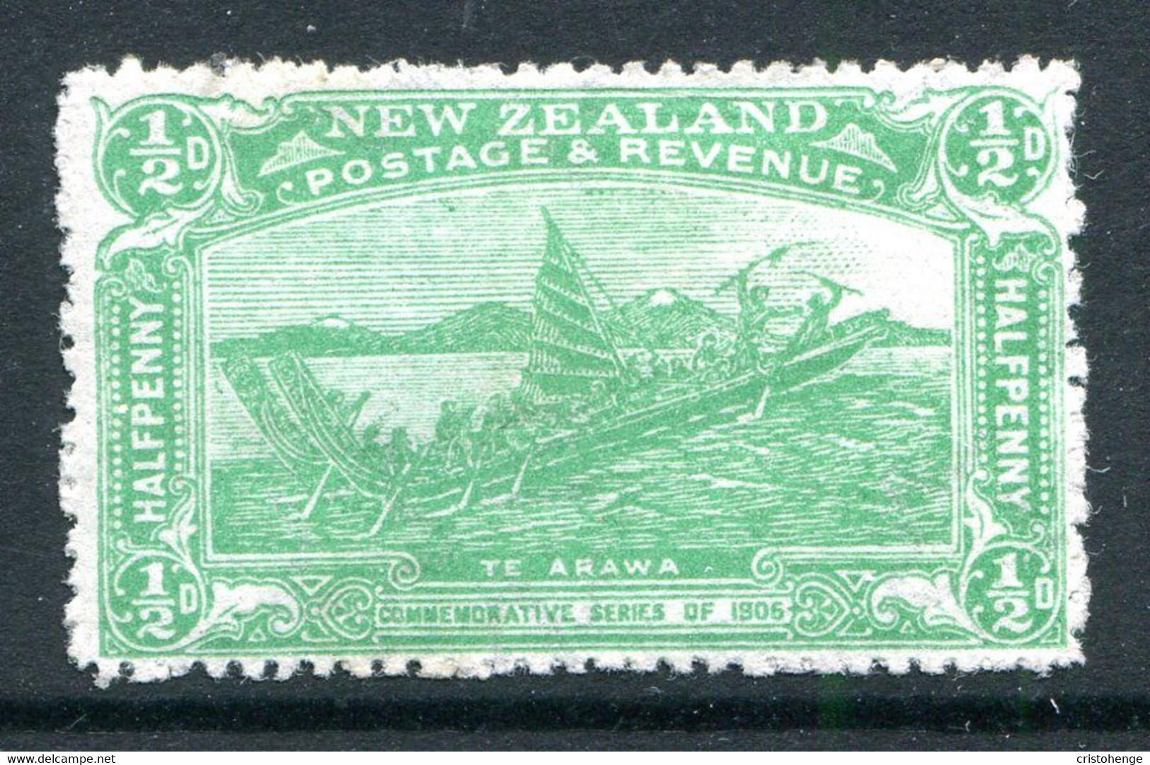 New Zealand 1906 Christchurch Exhibition - ½d Maori Canoe HM (SG 370) - Unused Stamps