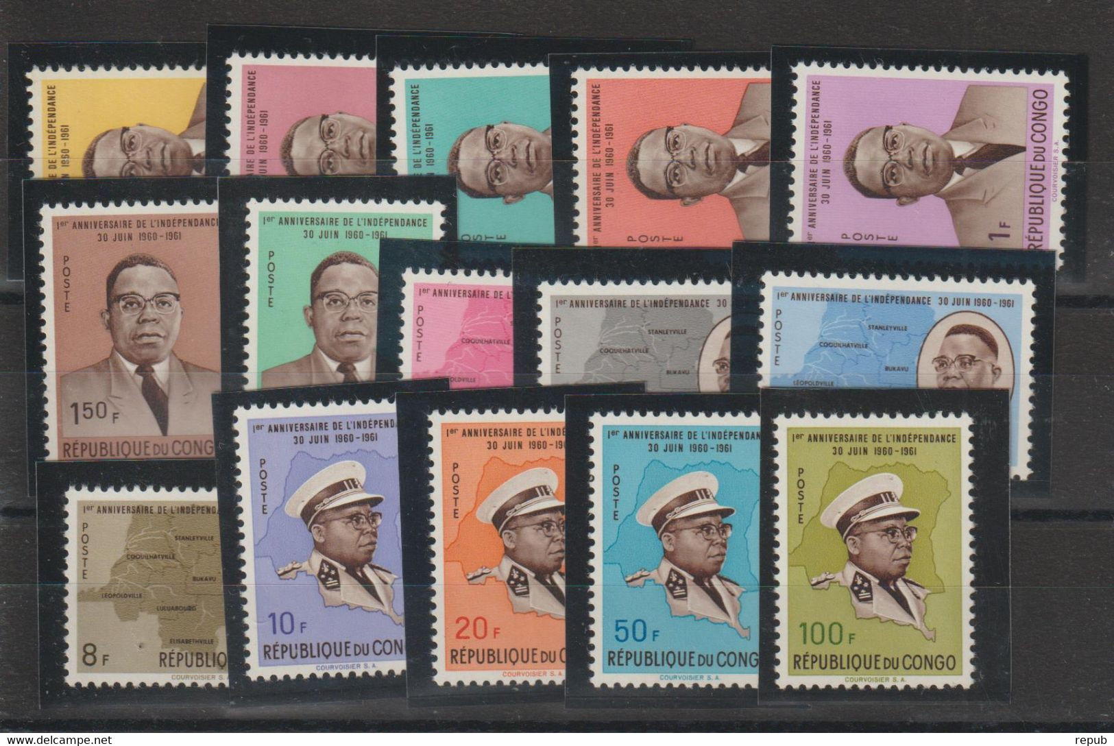Congo 1961 Anniversaire De L'indépendance 430-44, 15 Val ** MNH - Autres & Non Classés