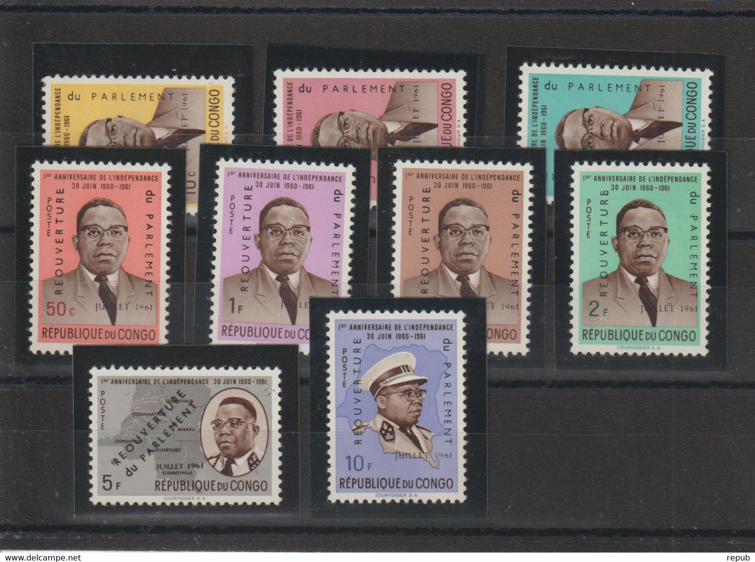 Congo 1961 Réouverture Du Parlement 445-53, 9 Val ** MNH - Andere & Zonder Classificatie