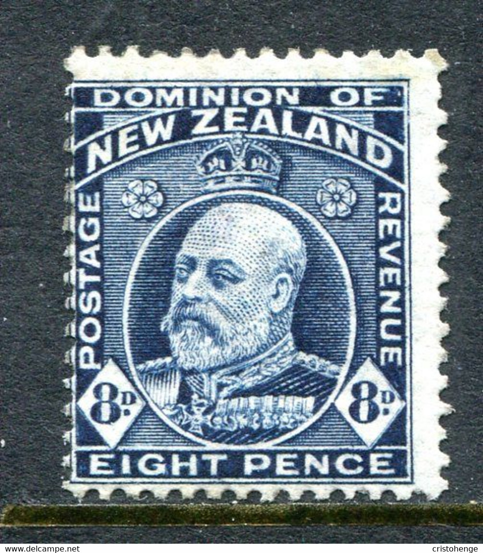 New Zealand 1909-16 King Edward VII - P.14 X 14½ - 8d Indigo-blue HM (SG 393) - Unused Stamps