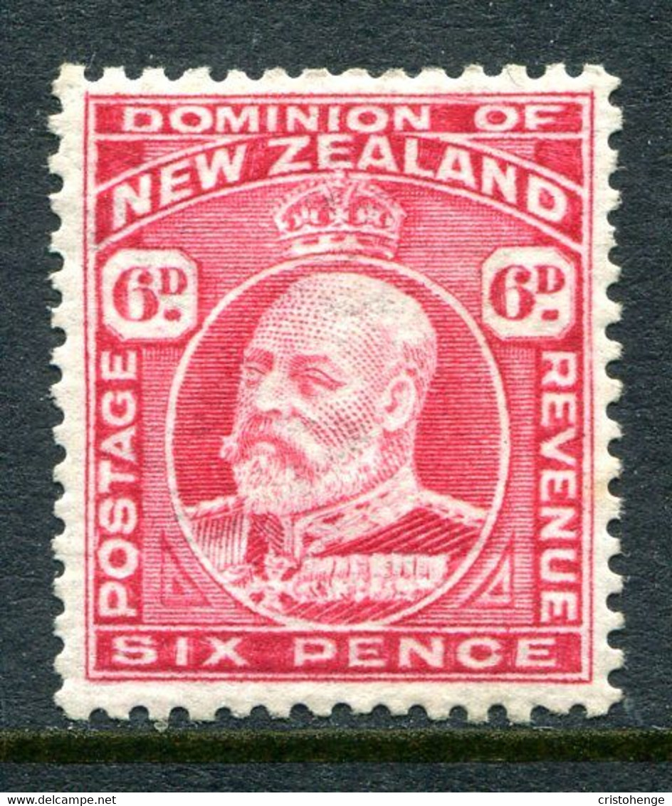 New Zealand 1909-16 King Edward VII - P.14 - 6d Carmine HM (SG 398) - Unused Stamps