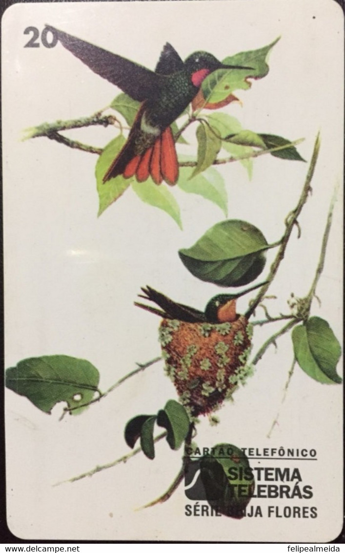 Phone Card Manufactured By Telebras In The Early 1990s - Series Beija-Flores - Águilas & Aves De Presa