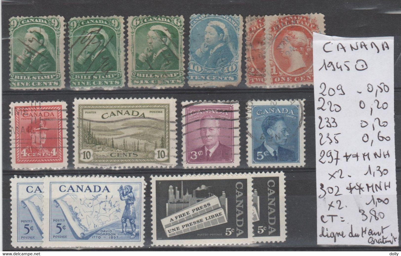 TIMBRE DU CANADA  1875-88 -1906-45 OBLITEREES Nr VOIR SUR PAPIER AVEC TIMBRES COTE 326.80  € - Postage Due