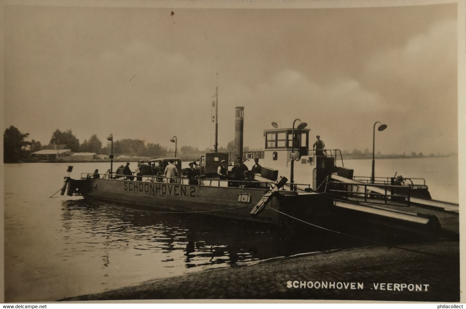Schoonhoven (ZH) Fotokaart Bromografia? Veerpont 1939 - Schoonhoven