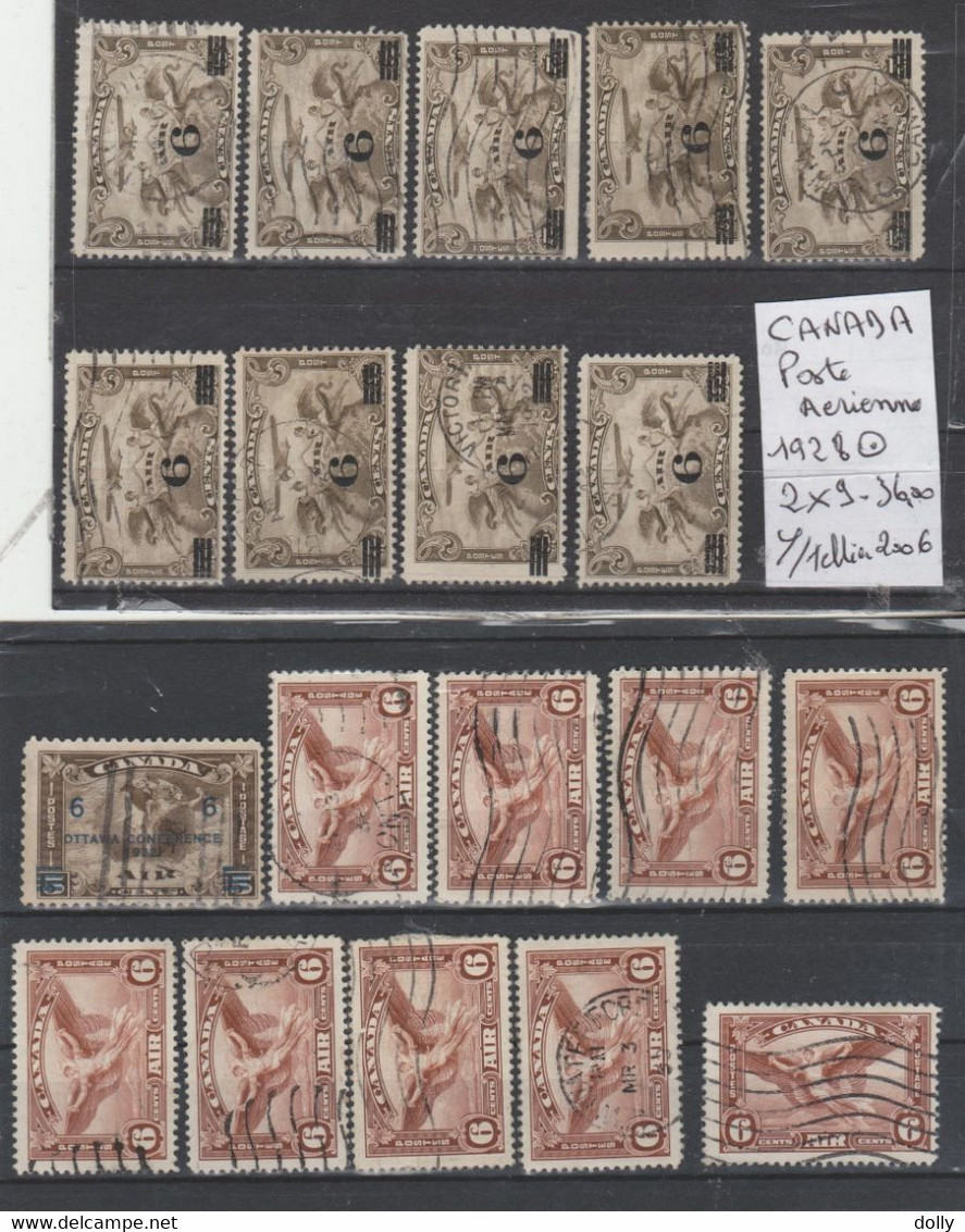 TIMBRE DU CANADA NEUF**MNH/*/(*) OBLITEREES POSTE AERIENNE 1928-45 Nr VOIR SUR PAPIER AVEC TIMBRES COTE 211.20  € - Poste Aérienne: Surtaxés