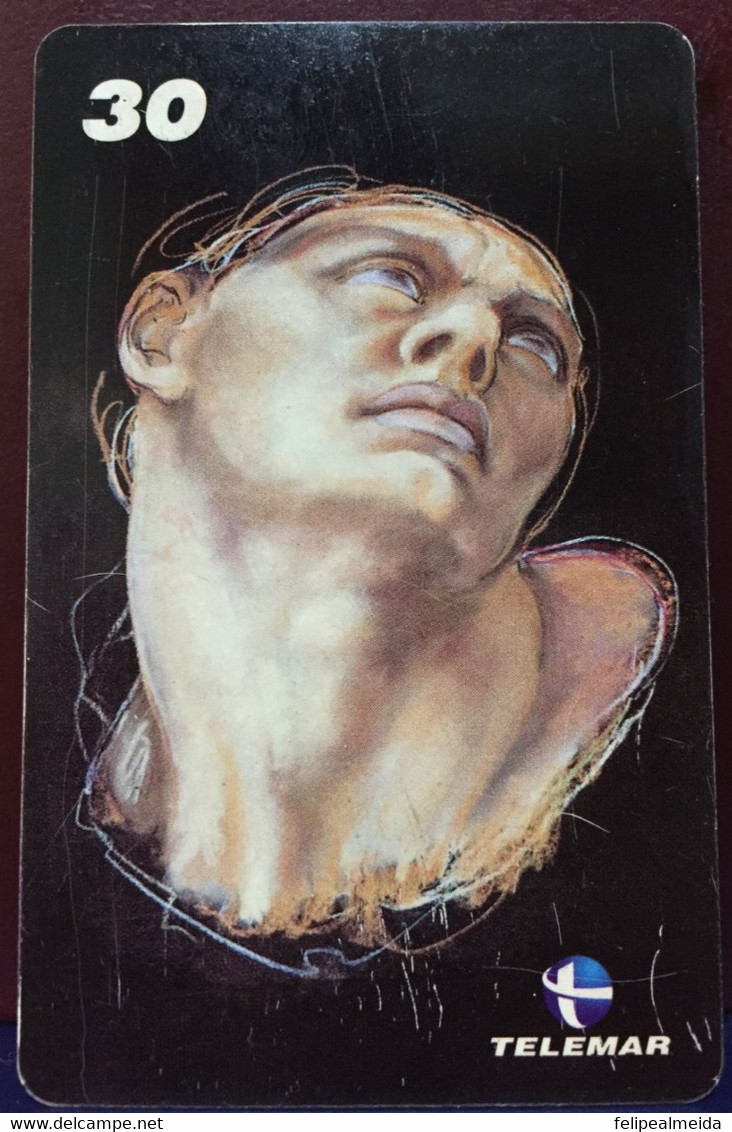 Phone Card Manufactured By Telemar In 2000 - Series Figurative - Crucifixion - Painting