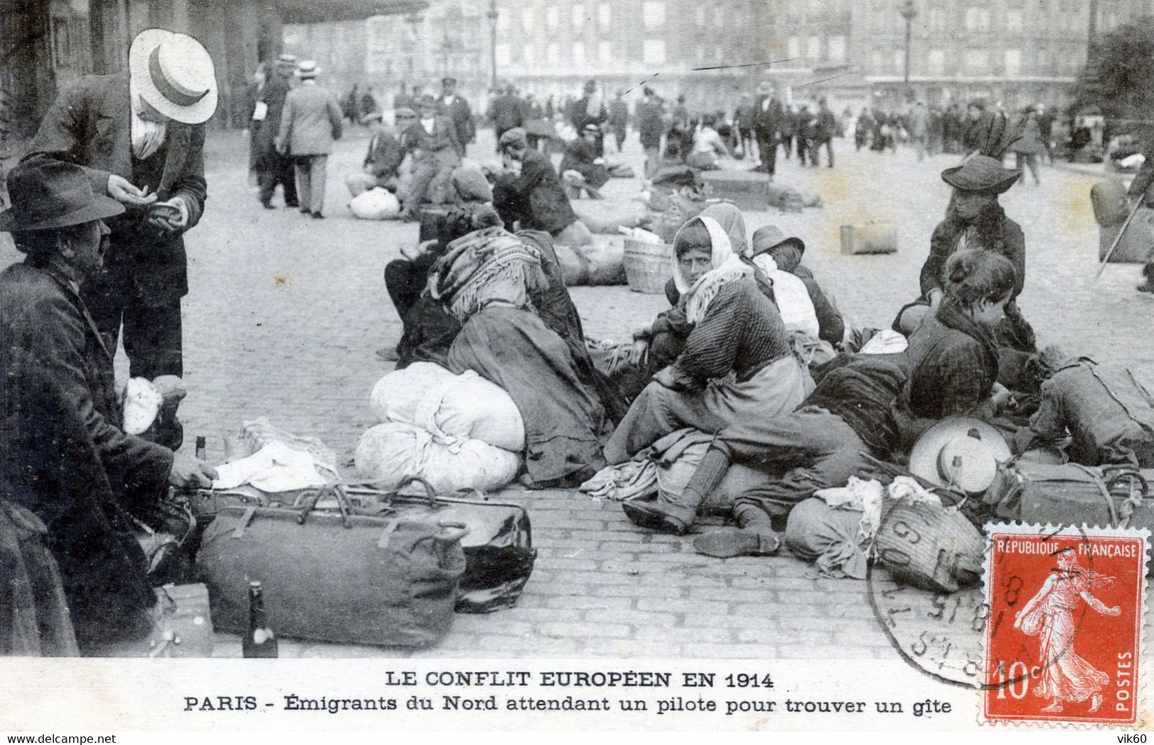 75  PARIS  LE CONFLIT EUROPEEN EN 1914   EMIGRANTS DU NORD - Loten, Series, Verzamelingen