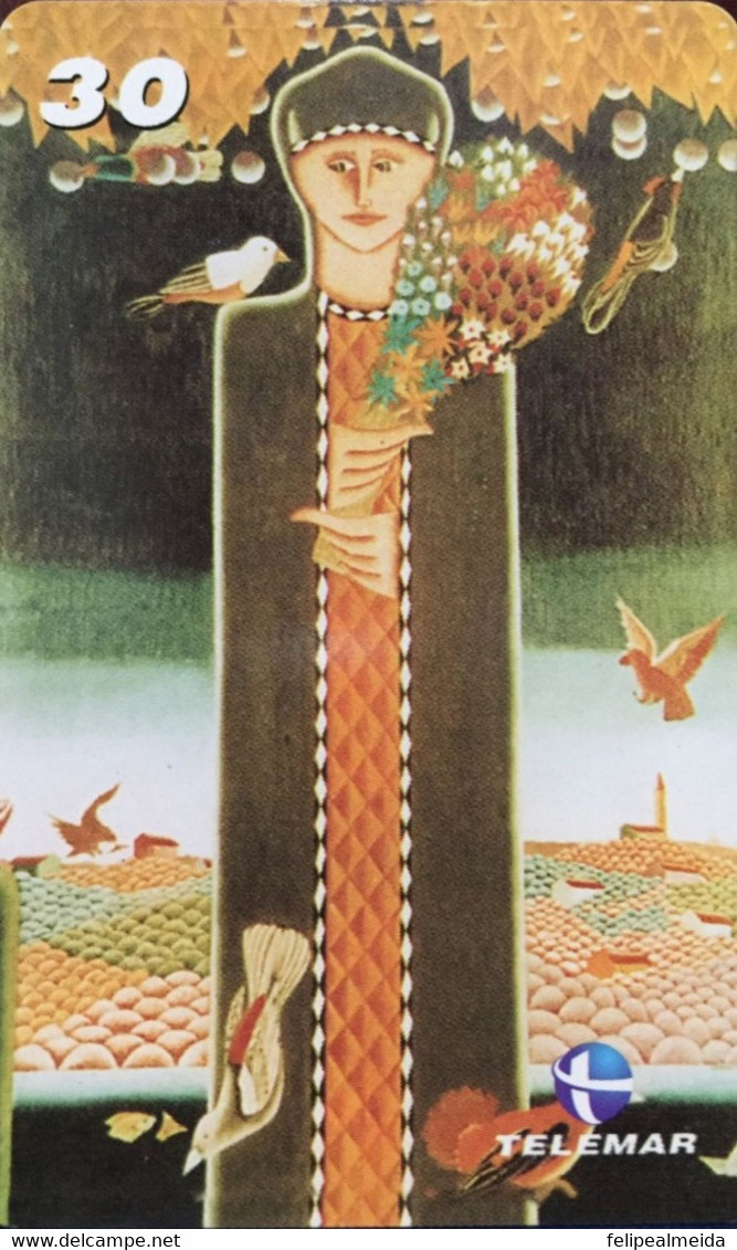 Phone Card Manufactured By Telemar In 2001 - Series Sacrossanto - Santa Luzia Com Aves E Flores - Cultura