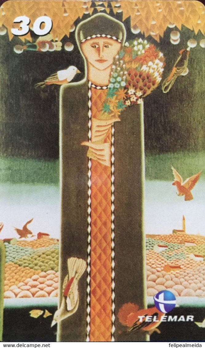 Phone Card Manufactured By Telemar In 2001 - Series Sacrossanto - Santa Luzia Com Aves E Flores - Cultural