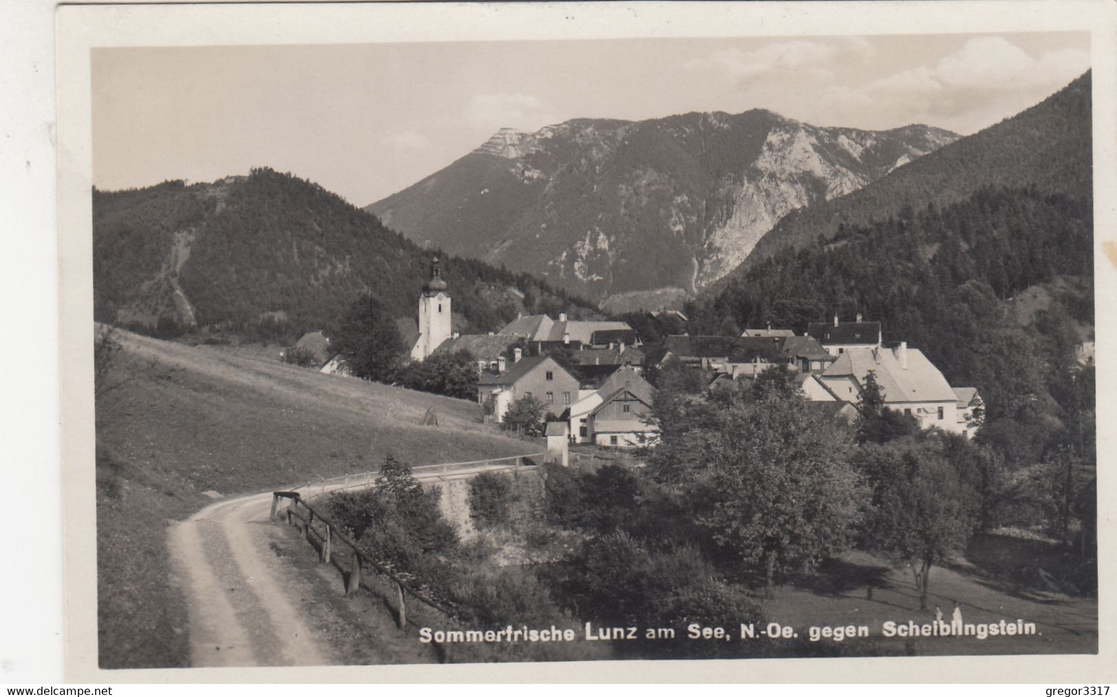 A8400) LUNZ Am SEE Gegen Scheiblingstein - Straße Häuser KIRCHE ALT !! 1936 - Lunz Am See