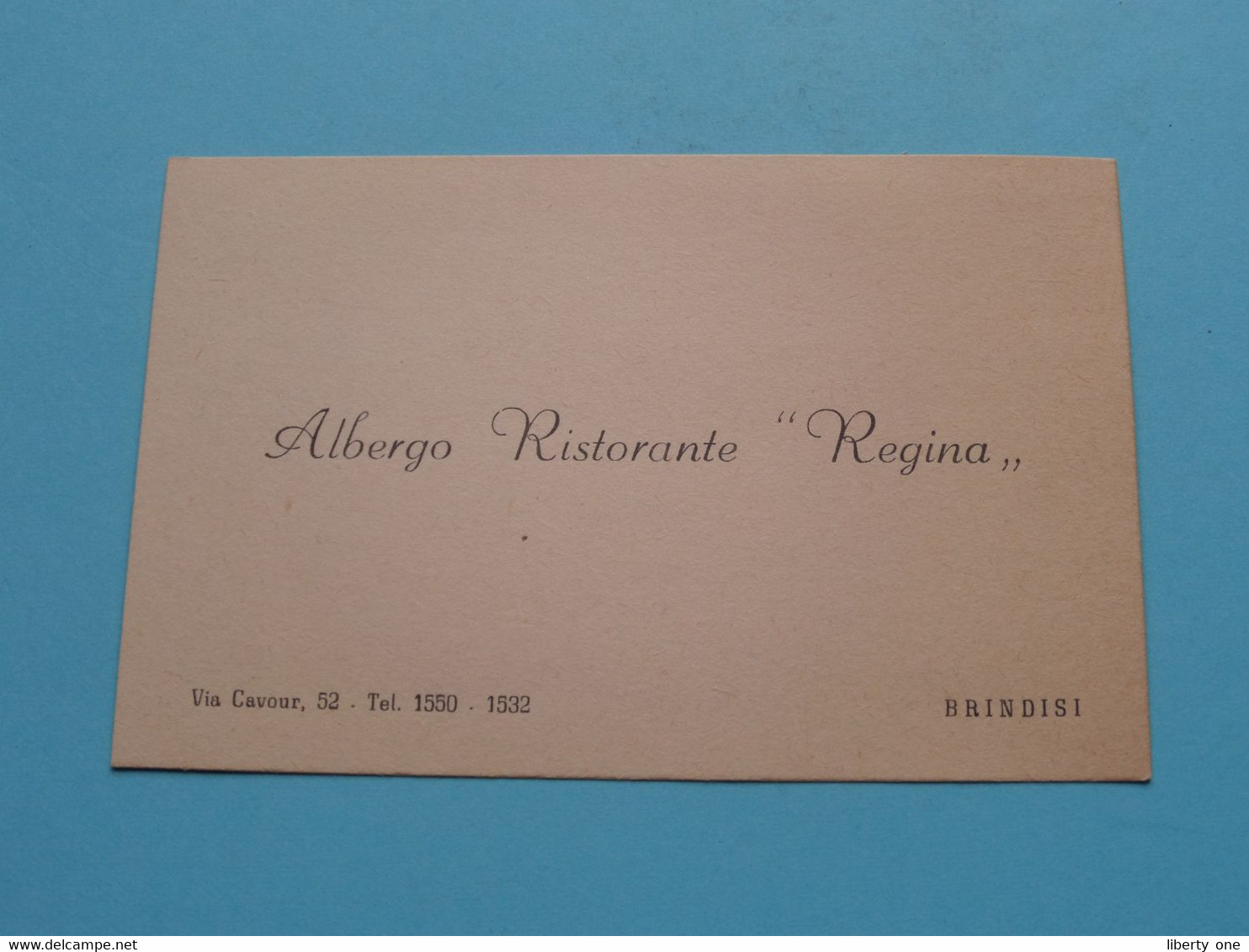 ALBERGO RISTORANTE " REGINA " ( Via Cavour 52 ) BRINDISI ( Voir SCAN ) ! - Visiting Cards