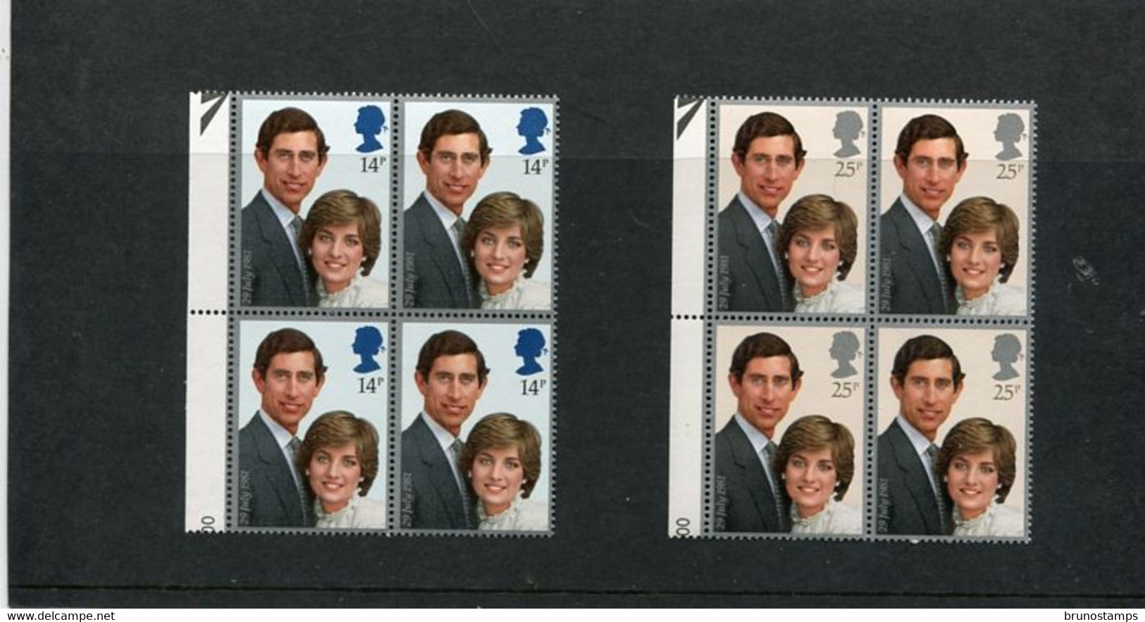 GREAT BRITAIN - 1981  ROYAL WEDDING  SET  BLOCK OF 4  MINT NH - Zonder Classificatie