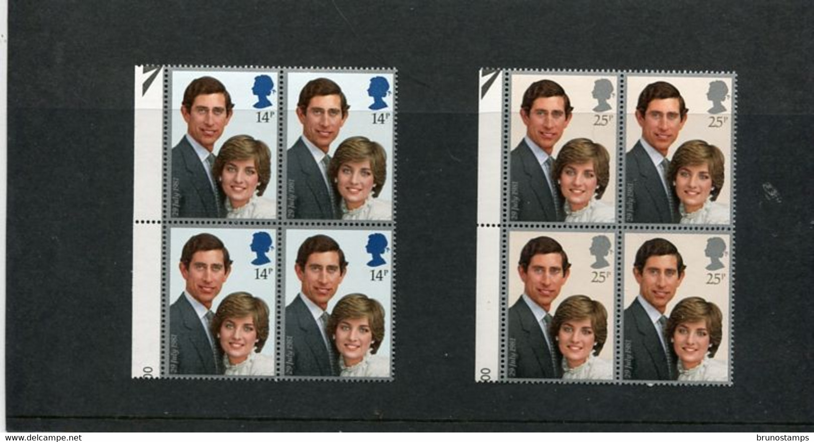 GREAT BRITAIN - 1981  ROYAL WEDDING  SET  BLOCK OF 4  MINT NH - Ohne Zuordnung