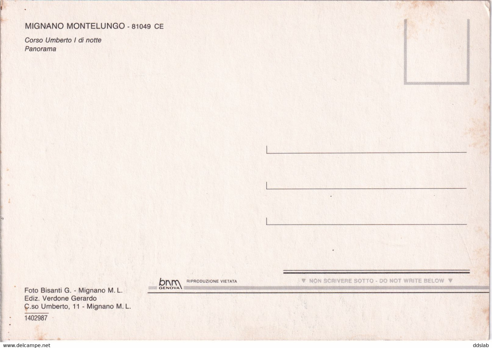 Saluti Da Mignano Monte Lungo (Caserta) - 2 Vedute - Anni '80 - Caserta