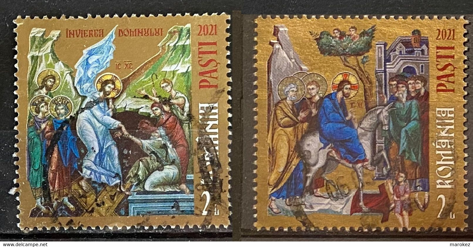 ROMANIA 2021 Easter - Entry Of Jesus Into Jerusalem & Resurrection Postally Used Stamps MICHEL # 7842A,7843A - Gebruikt