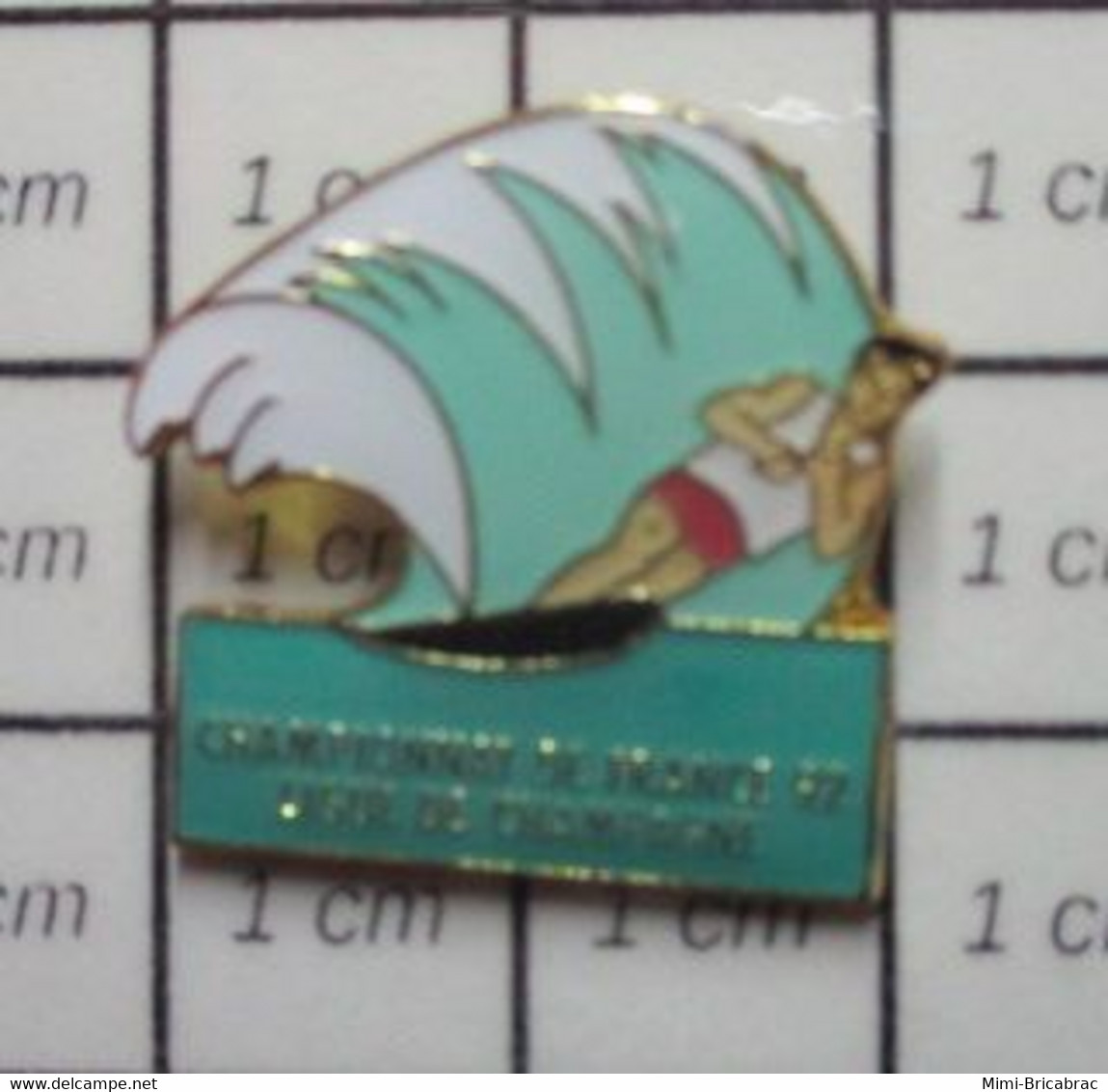 1615b Pin's Pins / Beau Et Rare / THEME : SPORTS / SKI NAUTIQUE CHAMPIONNAT DE FRANCE 92.... CHAMPAGNE - Sci Nautico