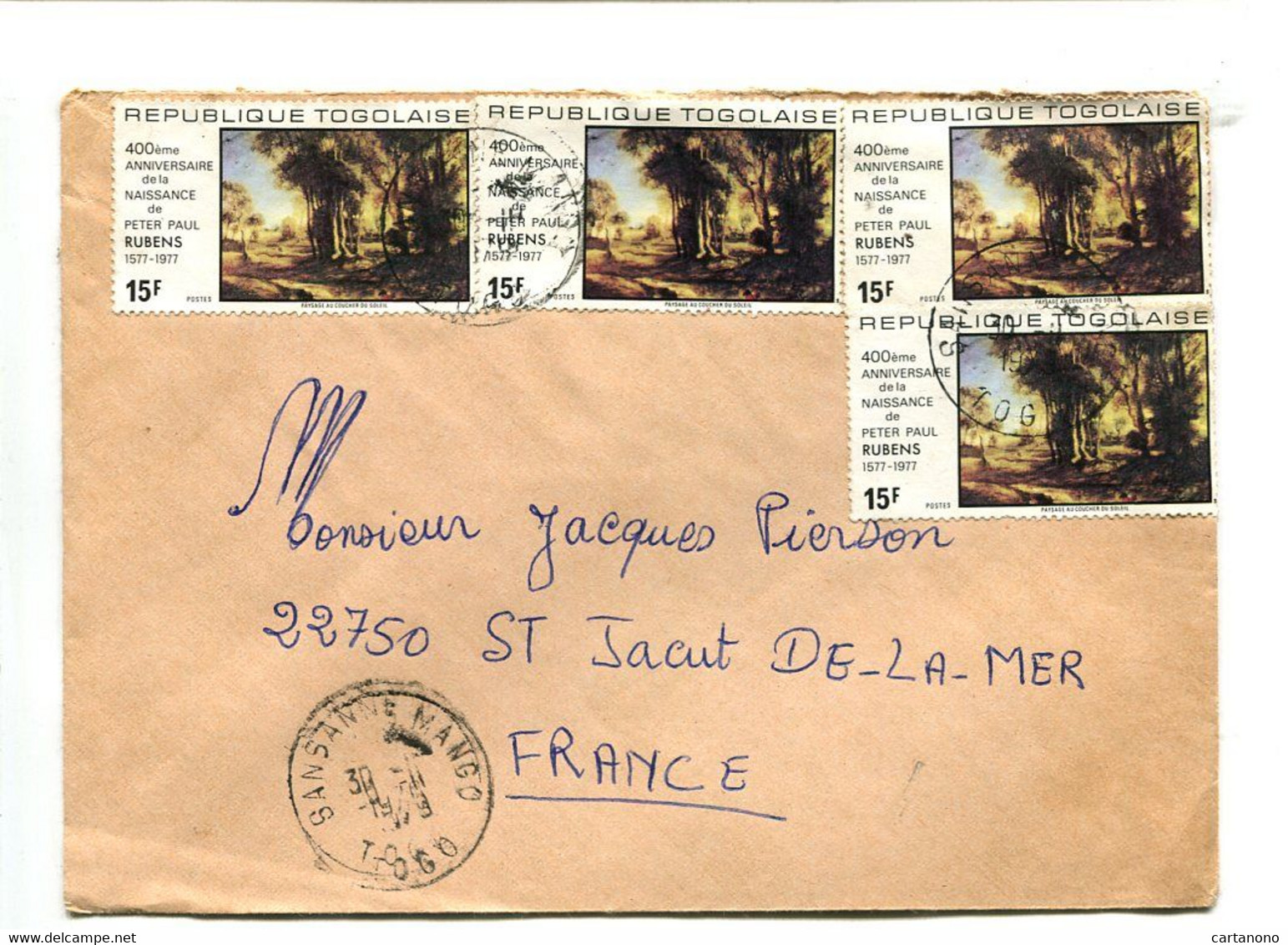 TOGO 1979 - Affranchissement Multiple Sur Lettre - 400e An. De La Naissance De RUBENS - Rubens