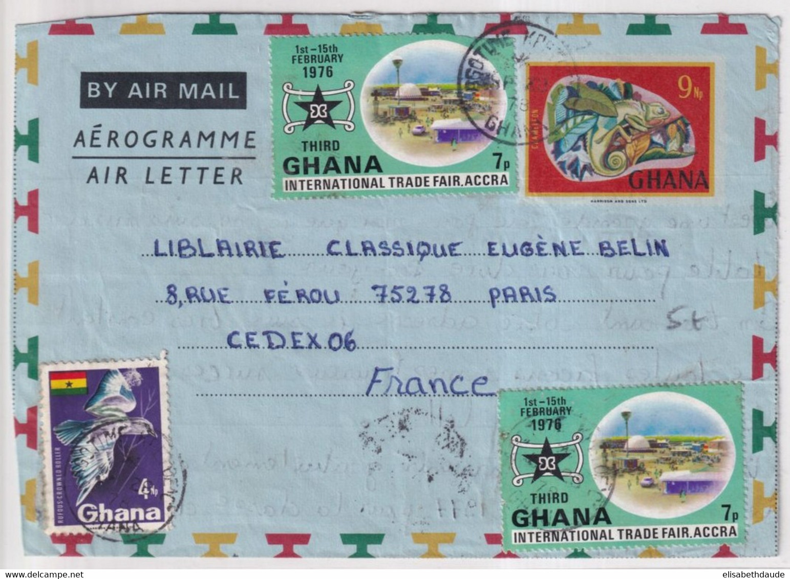 GHANA - 1978 - ENVELOPPE ENTIER AEROGRAMME De AGOTIME => PARIS - Ghana (1957-...)