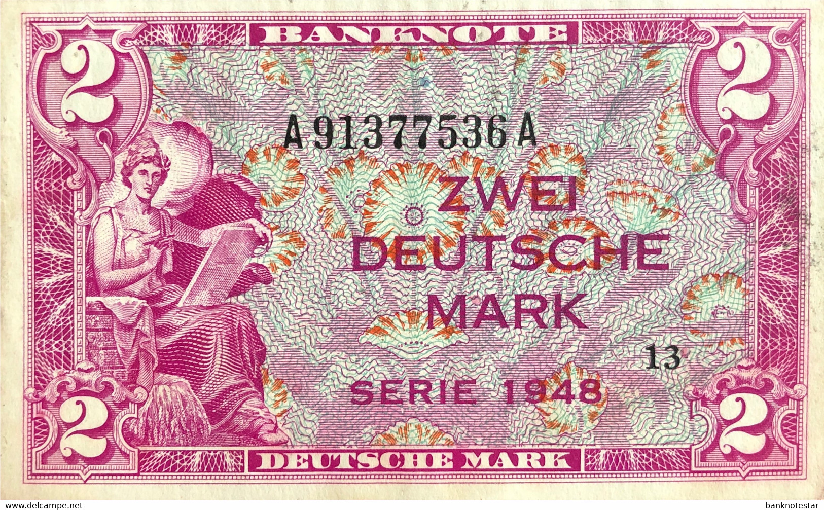 Germany Federal Republic 2 Mark, P-3a/Ro.234/WBZ-3 (1948) - About Uncirculated - 2 Deutsche Mark