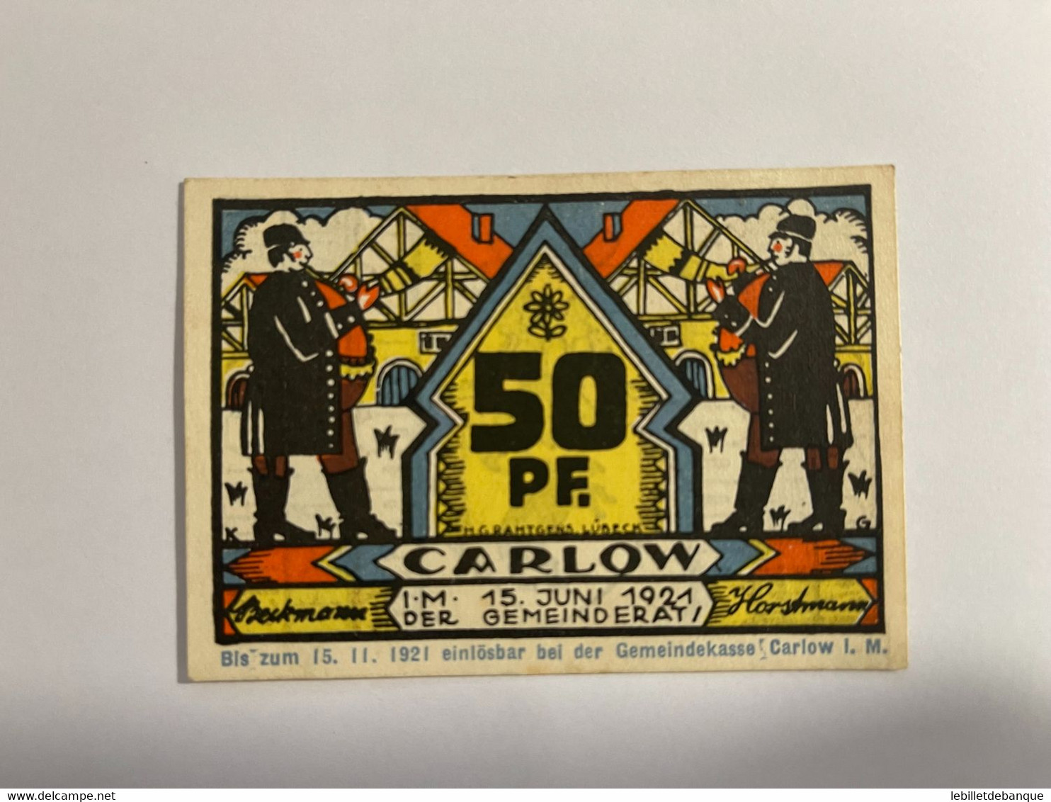 Allemagne Notgeld Carlow 50 Pfennig - Sammlungen