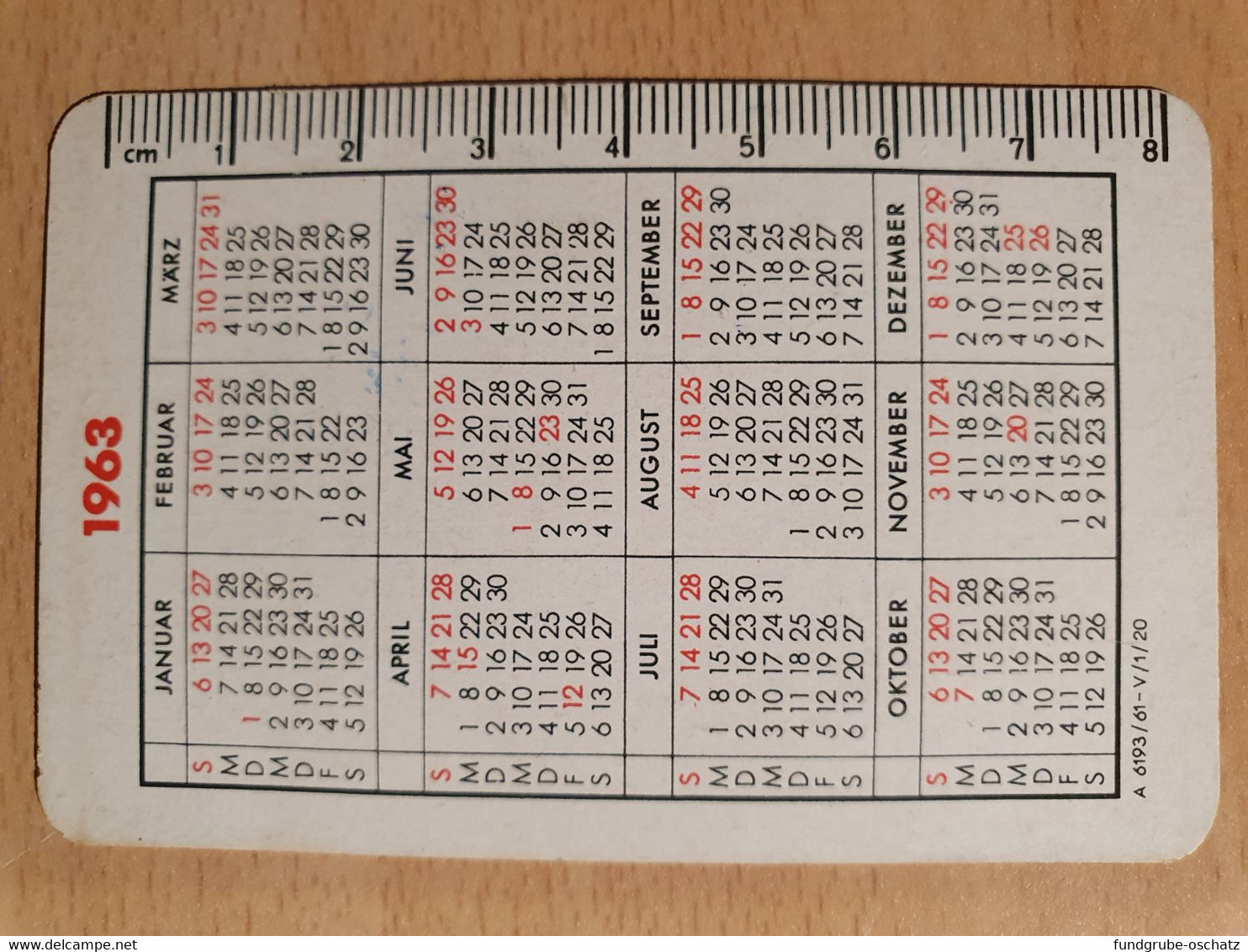 Pocket Calendar Taschenkalender DDR East Germany VEB Carl Zeiss Jena 1963 - Petit Format : 1961-70
