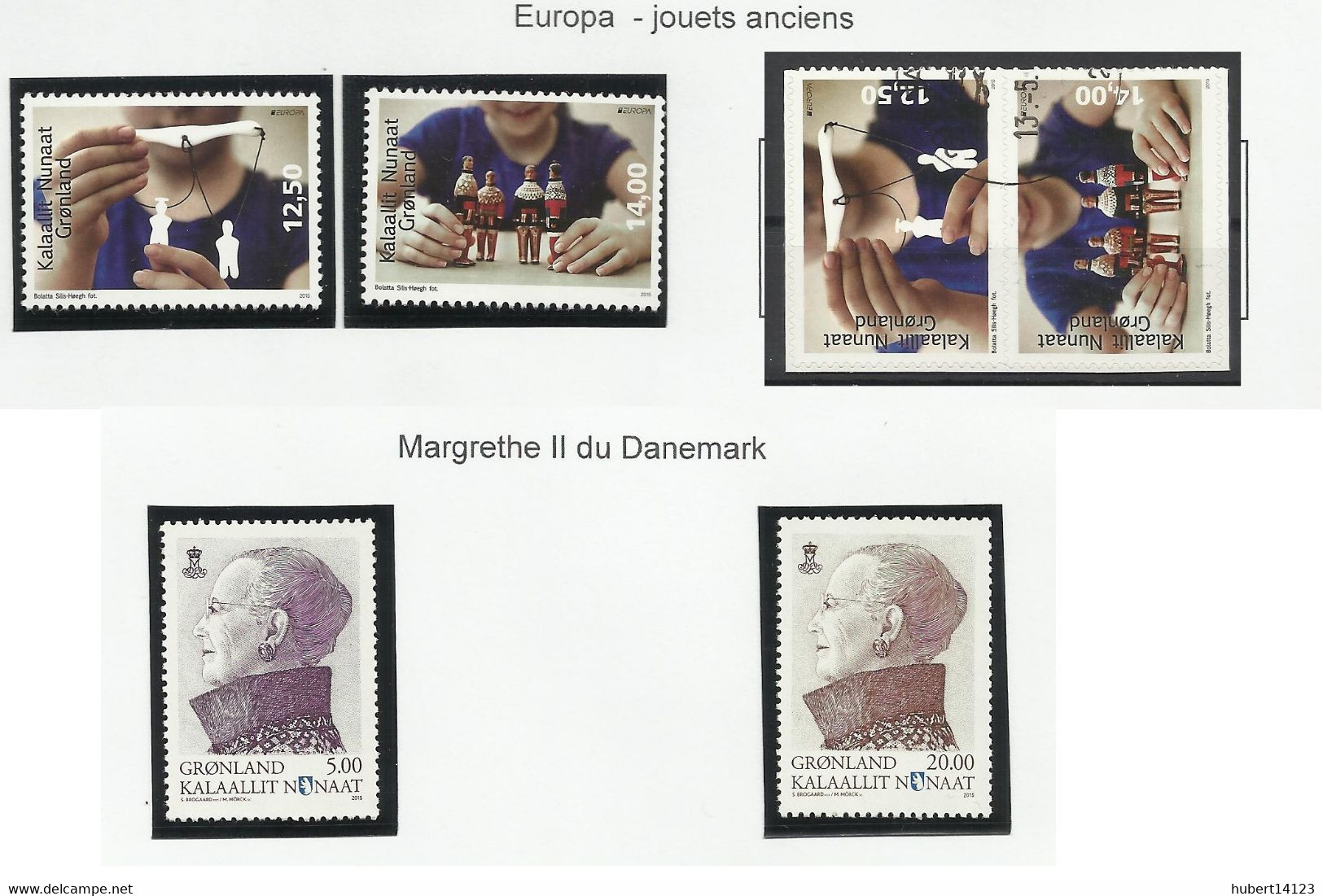 GROENLAND ANNEE 2015 N° 676 677 678 679 674 675 Europa Jouet Oblitérés - Used Stamps