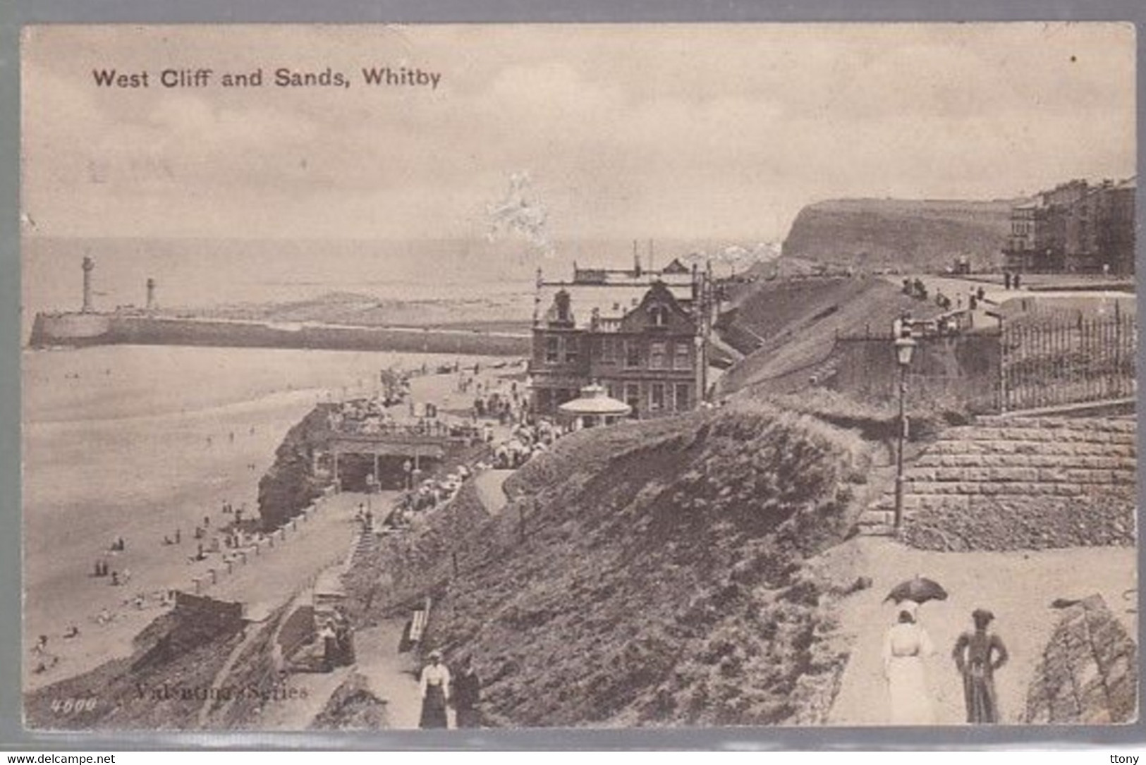 Cpa : Postcard  Angleterre   West Cliff And Sands, Whitby Posted  1906 - Whitby