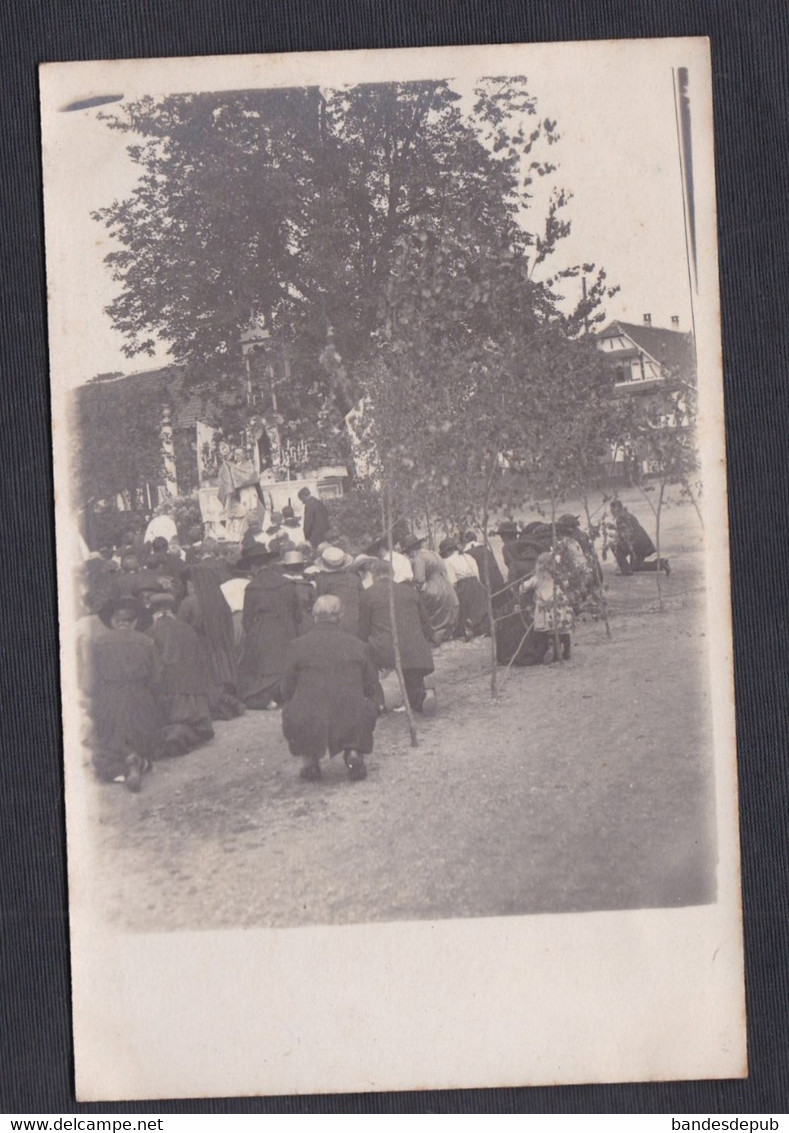 Carte Photo La Wantzenau (67) Fete Religieuse Messe En Plein Air  50429 - Sonstige & Ohne Zuordnung