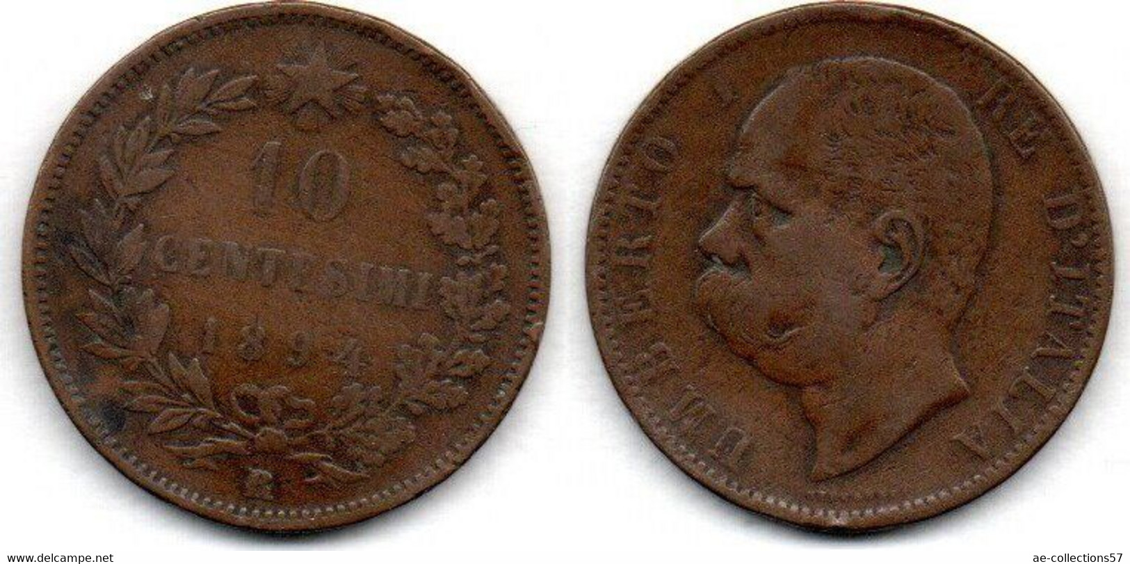 Italie - 10 Centesimi 1894 R B - 1878-1900 : Umberto I