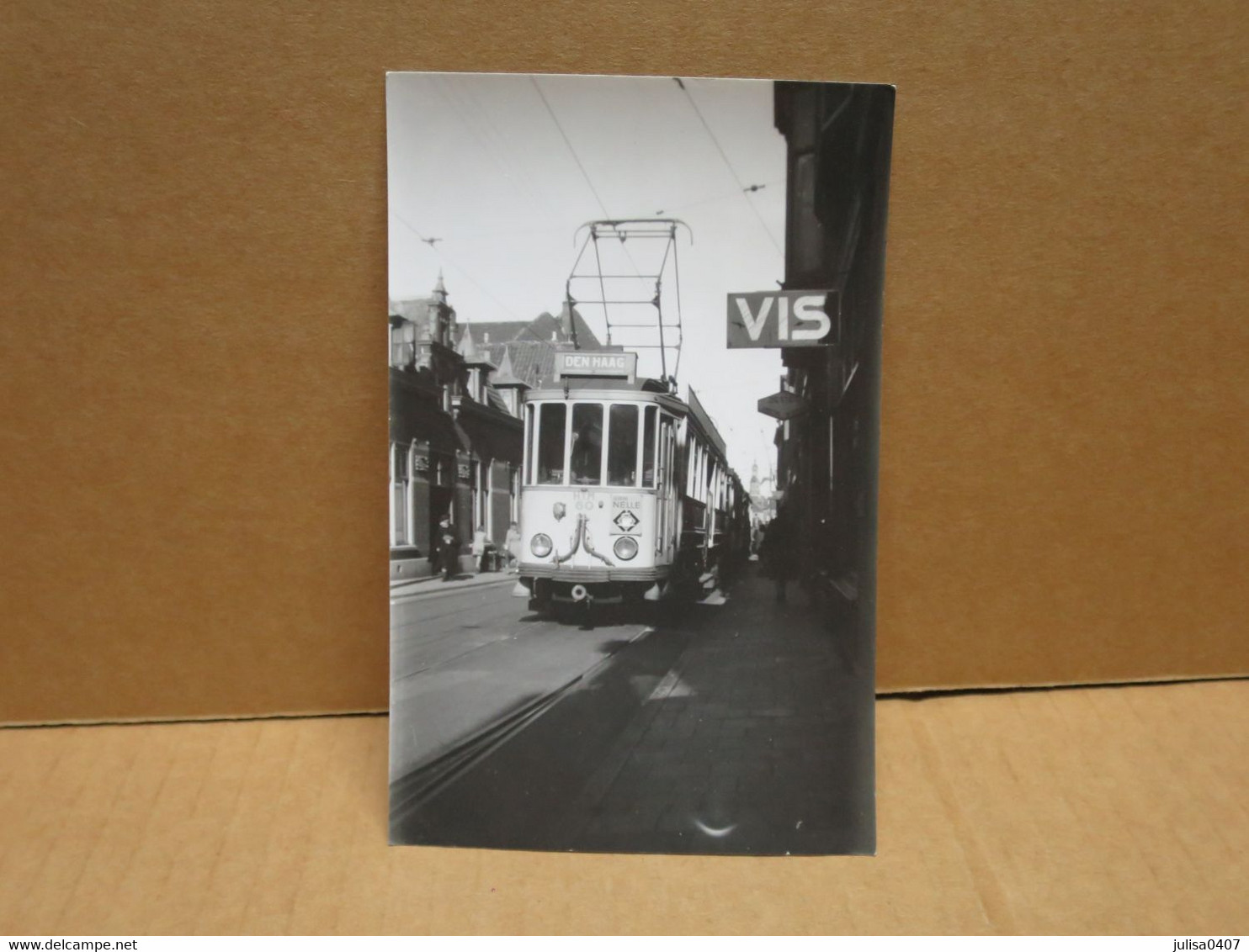 LEIDEN (Pays Bas) Photographie Format Cpa Tramway électrique Ligne Leiden Wassenaar La Haye 1951 - Leiden