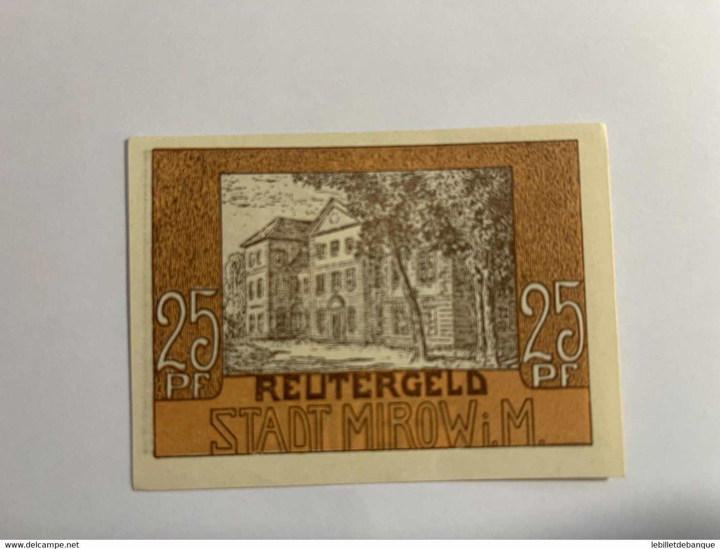 Allemagne Notgeld Mirow 25 Pfennig - Collections
