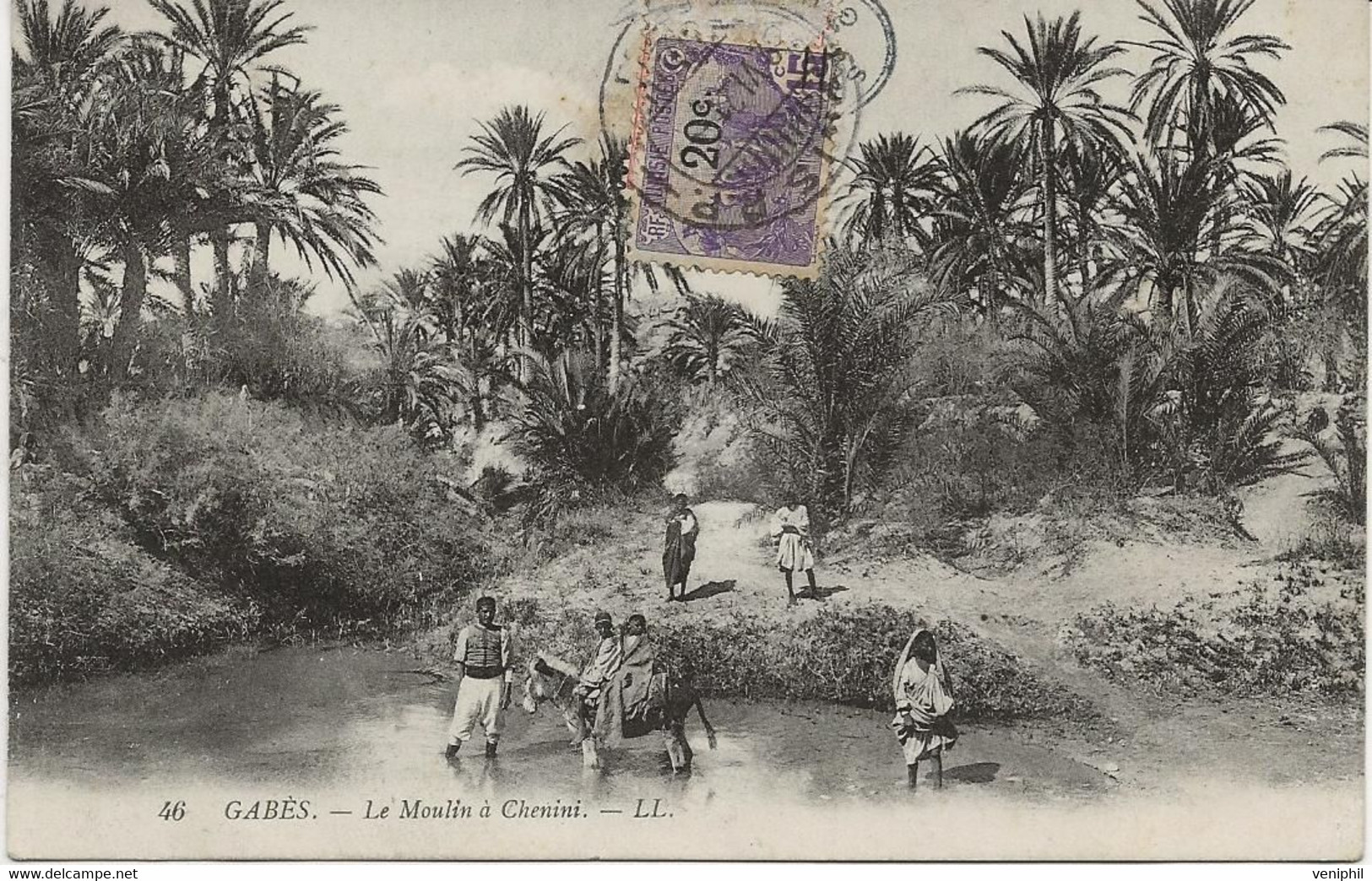 TUNISIE -  GABES - LE MOULIN A CHENINI -ANNEE 1903 TB - Tunesien