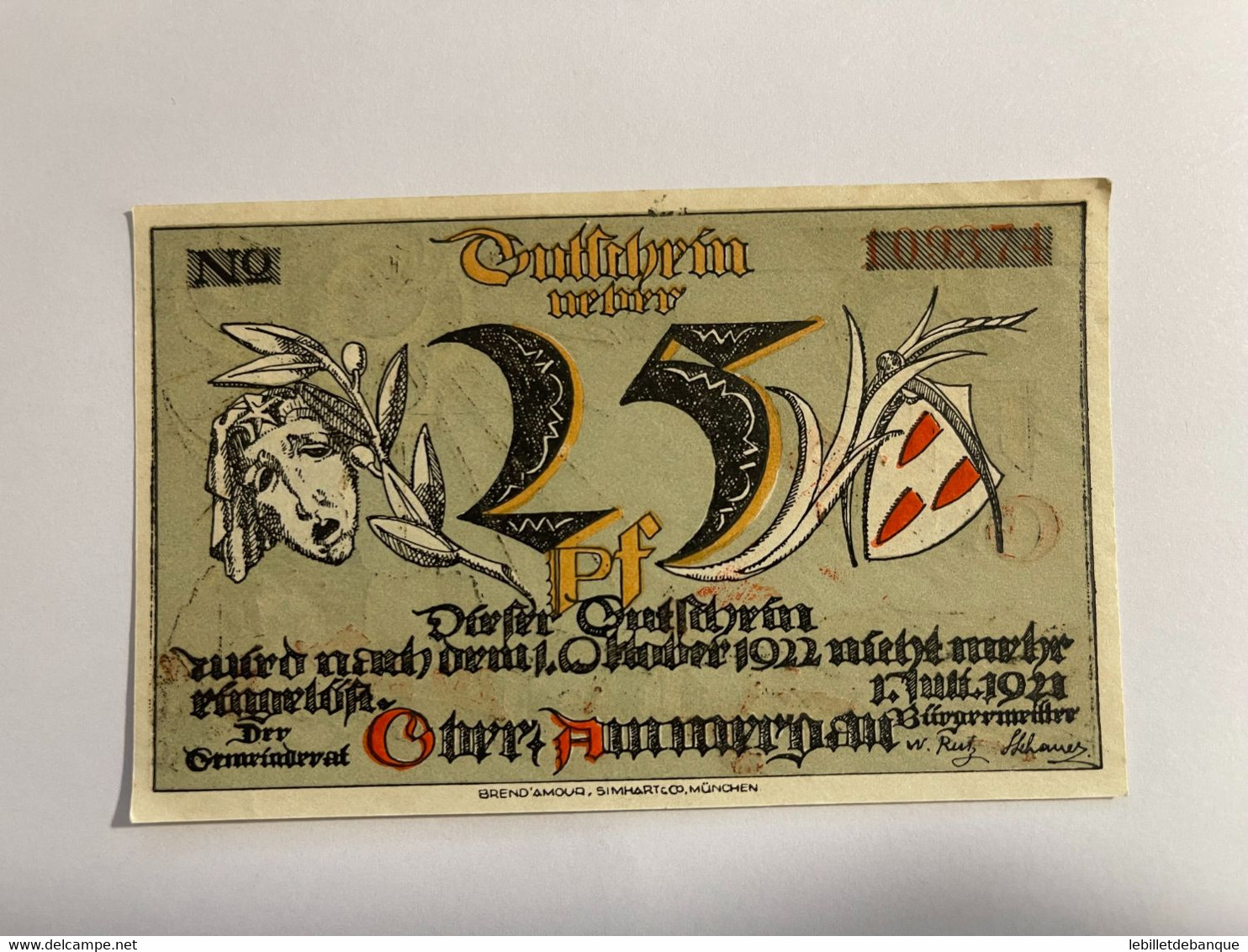 Allemagne Notgeld Oberammergau 25 Pfennig - Sammlungen