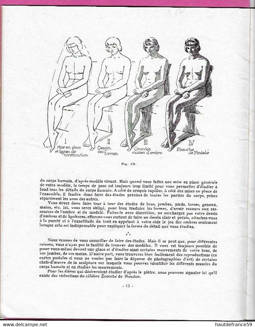 Enseignement Du Dessin COURS A.B.C  Gottschalk 1927 L'ANATOMIE Init étude Du Nu ,les Animaux Dessins Schémas     . - Other Plans