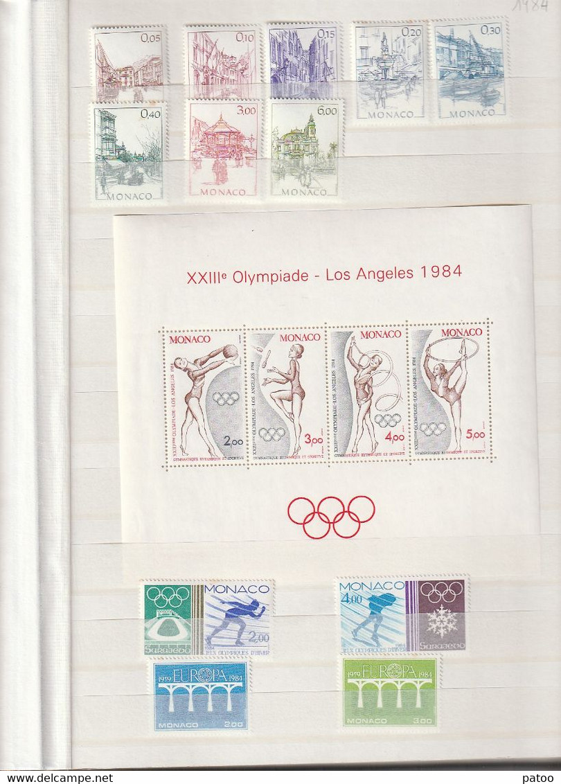 TBRES NEUFS MONACO:17 SERIES DE1955 A 1984+13 ANNEES COMPLETES1984à1996(1991et1996 Incptes)+..ESTIMATION YT 2000eur - Collections, Lots & Séries