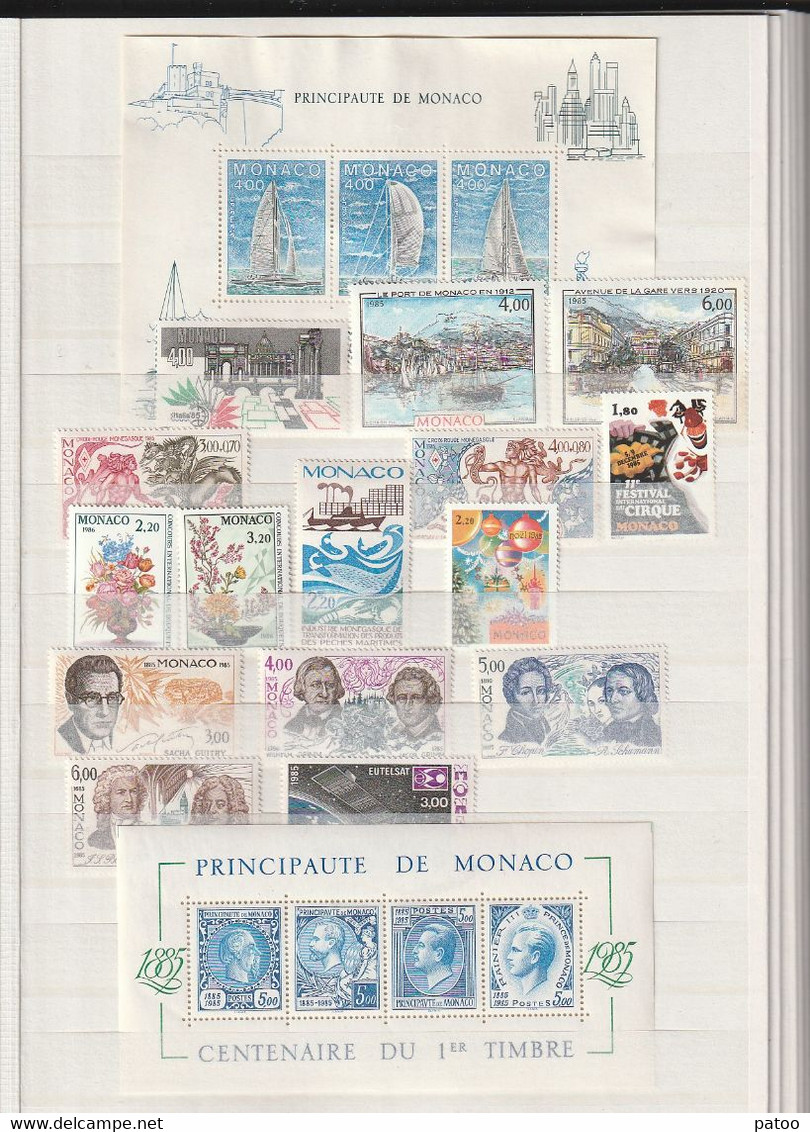 TBRES NEUFS MONACO:17 SERIES DE1955 A 1984+13 ANNEES COMPLETES1984à1996(1991et1996 Incptes)+..ESTIMATION YT 2000eur - Collections, Lots & Séries