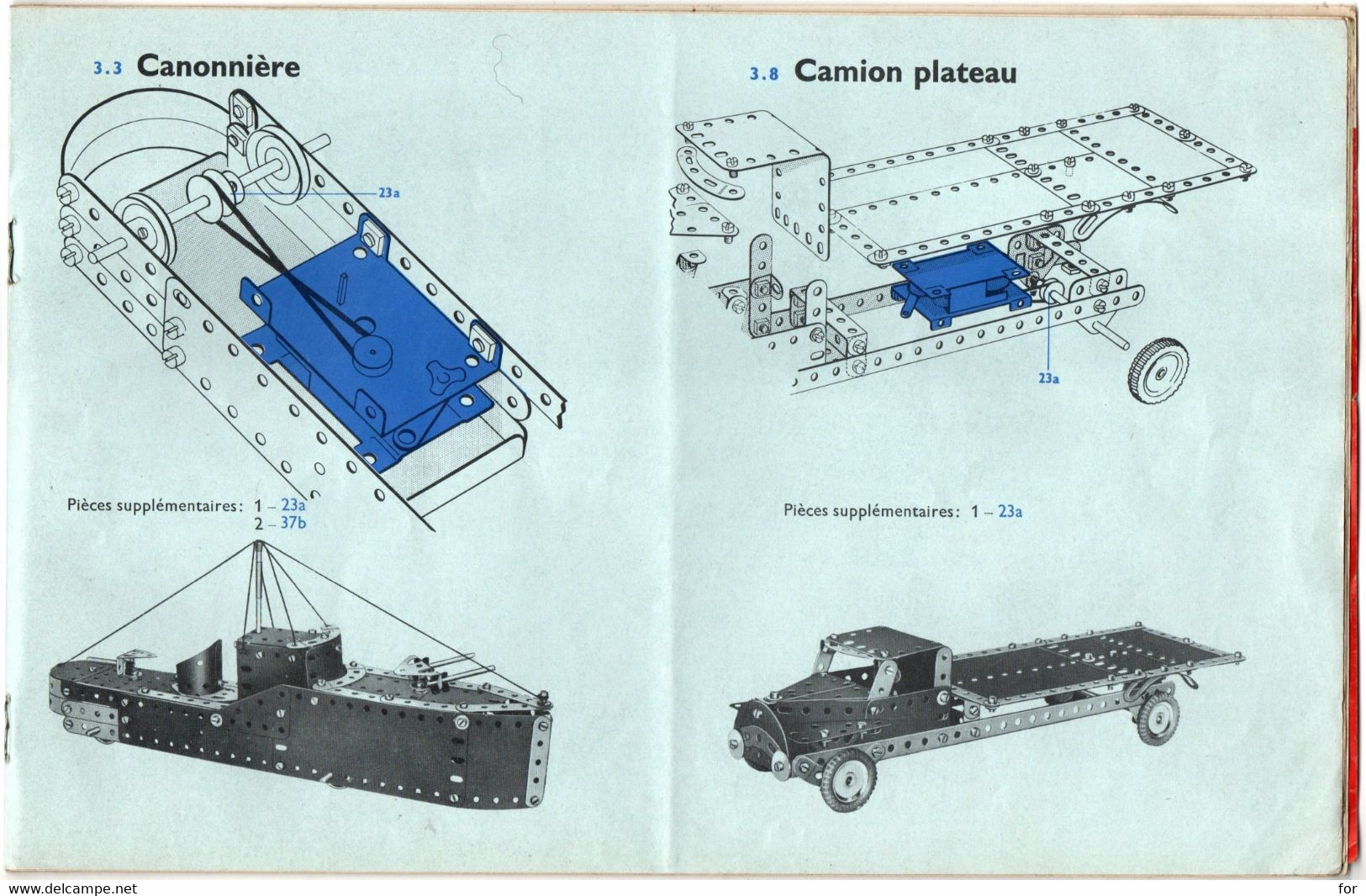 Publicité : MECCANO : Livre - Manuel D'instructions Pour Boîtes 2 Et 3 - Meccano