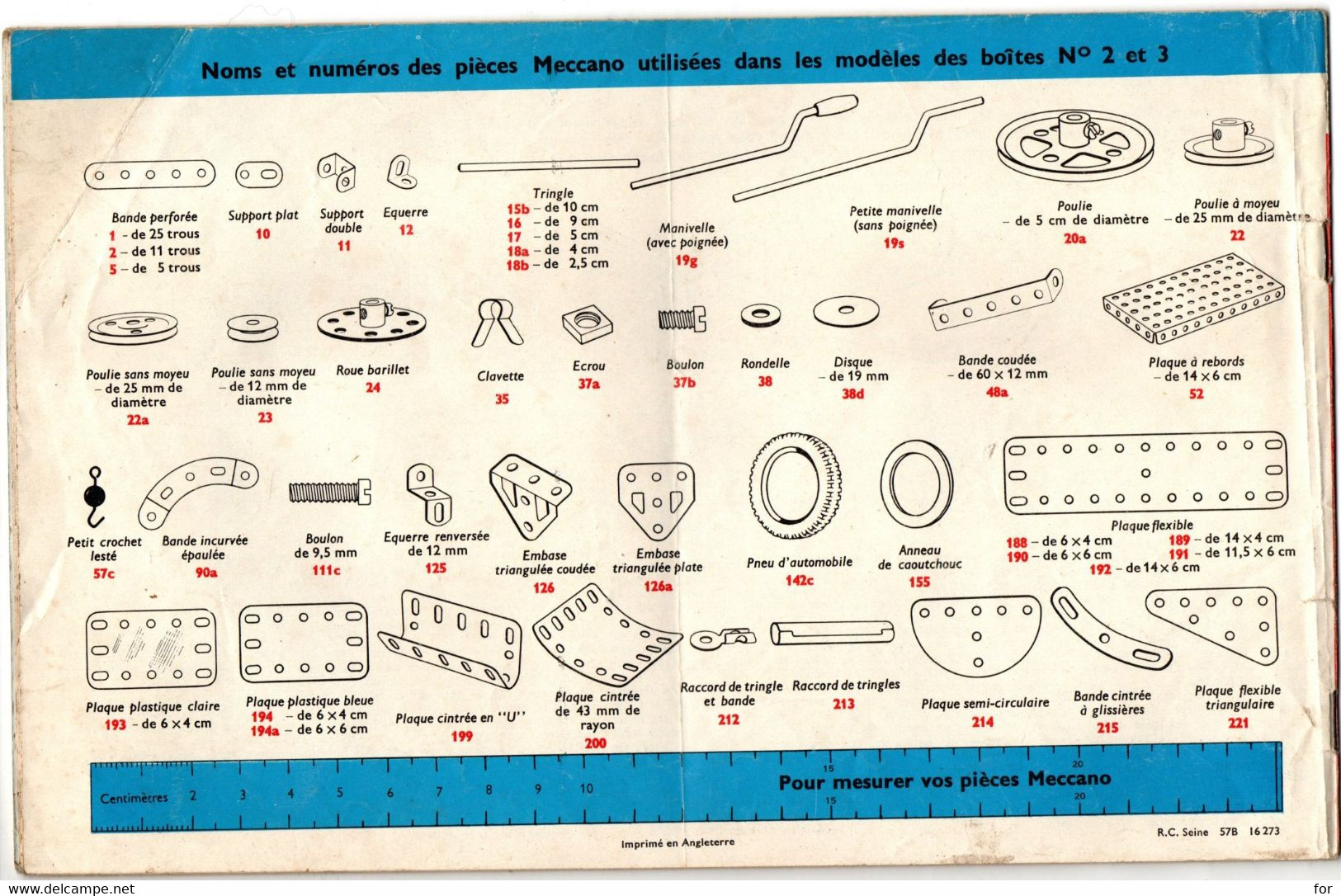 Publicité : MECCANO : Livre - Manuel D'instructions Pour Boîtes 2 Et 3 - Meccano