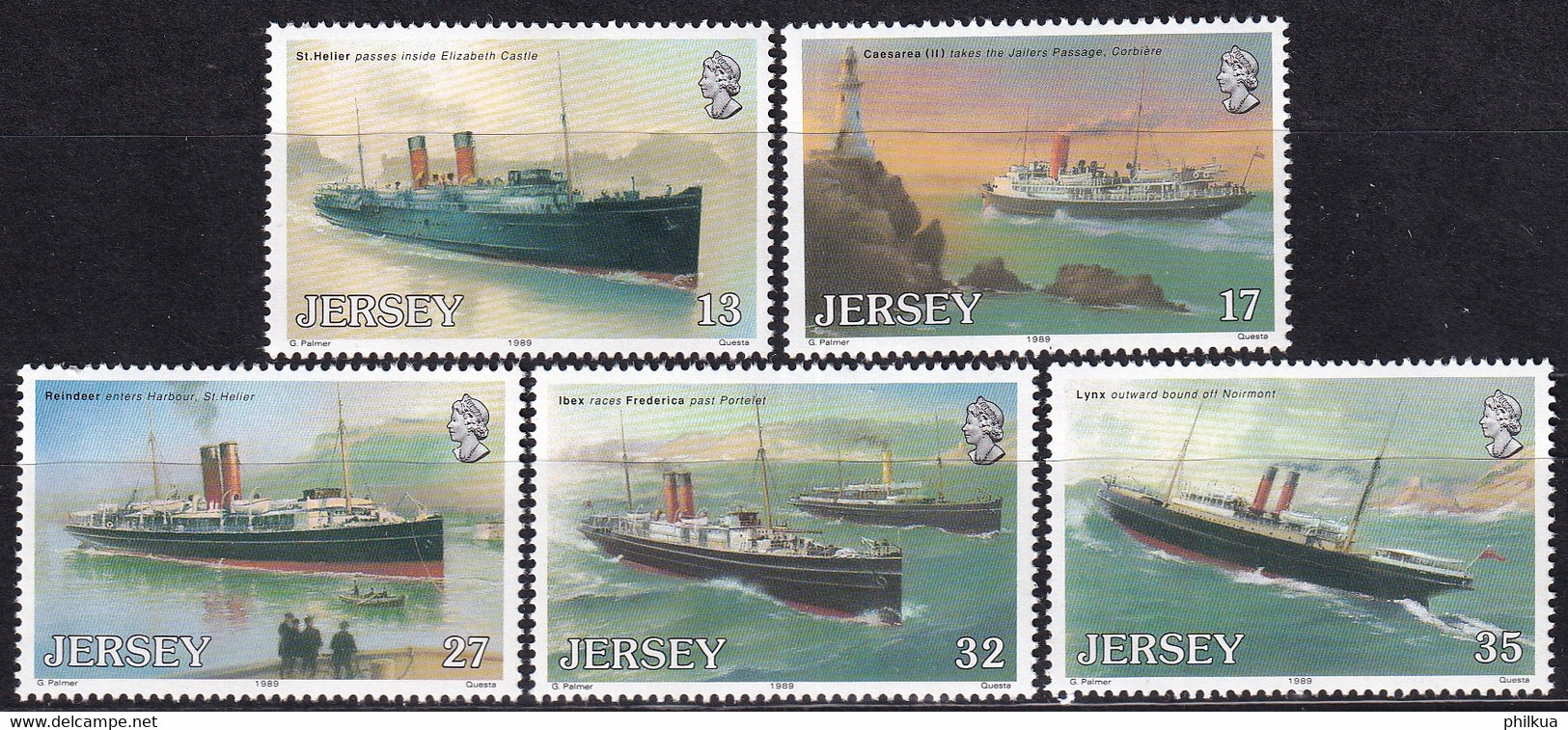 MiNr. 491 - 495  Großbritannien-Jersey Einrichtung Der Schifffahrtslinie Weymouth-Kanalinseln - Postfrisch/**/MNH - Marittimi