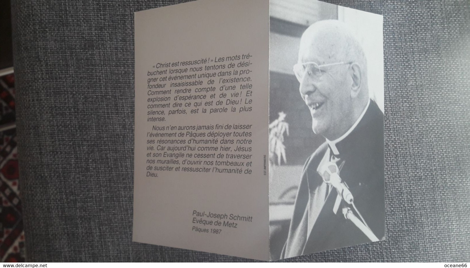 Avis De Décès 1987 Mgr Paul Joseph Schmitt Evêque De Metz - Images Religieuses