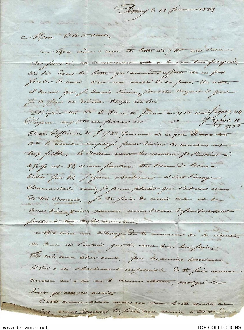 1863  LETTRE FAMILLE+  VIN  île De  Patiras Près Pauillac Gironde => Brice Miche Armateur ST MALO  FILS DE CORSAIRE - Documents Historiques