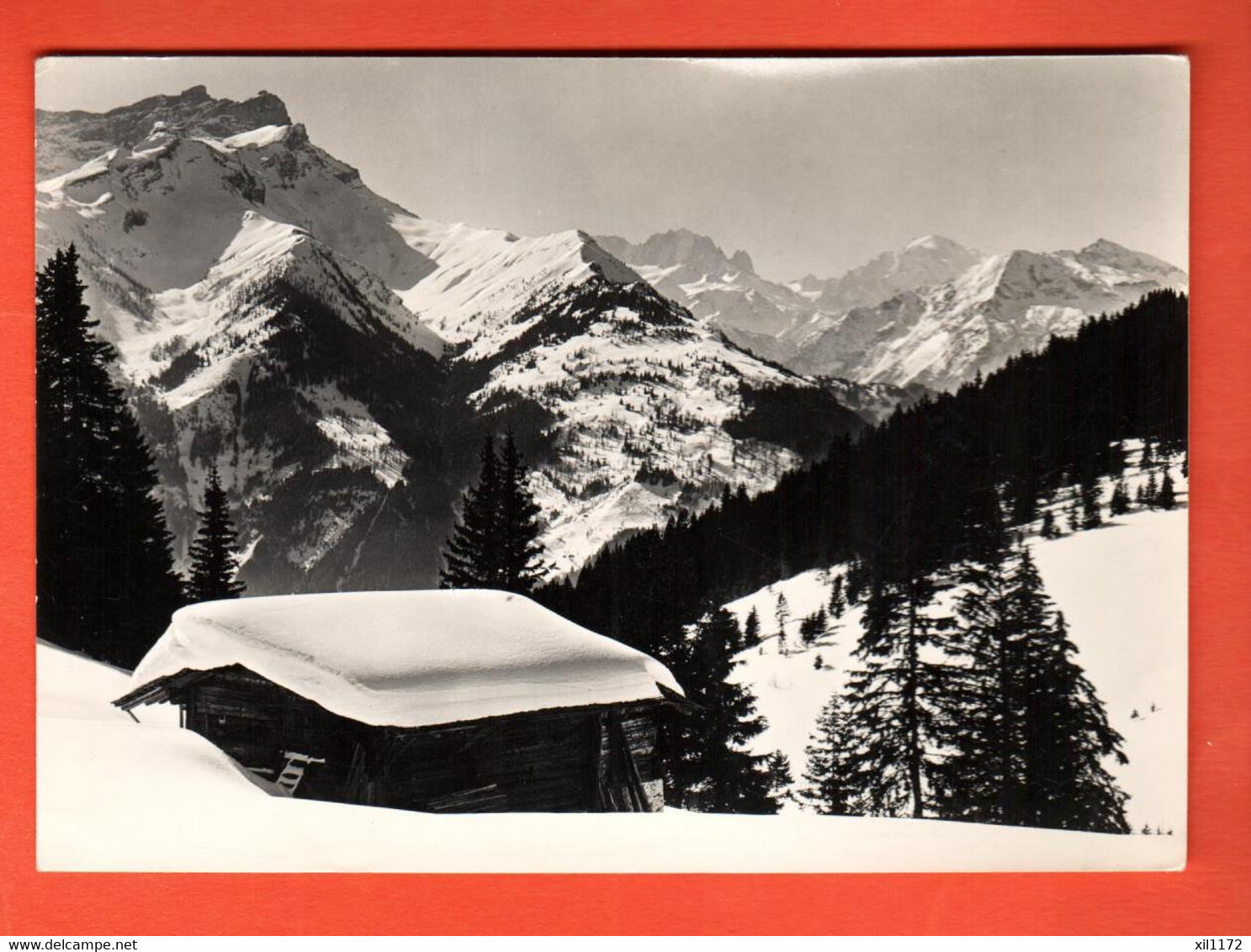 NAE-08  Charme De Villars En Hiver Dent De Morcles  Circulé  Carte-Photo Pot. GF - Morcles