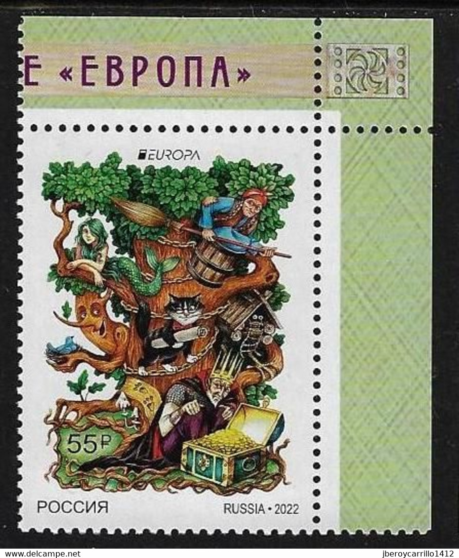 RUSIA 2022 /RUSSLAND /RUSSIA - EUROPA 2022 -"LEYENDAS Y MITOS"- POEMA Por PUSHKIN.- SERIE De 1 V. - CH - SUP. DER - 2022