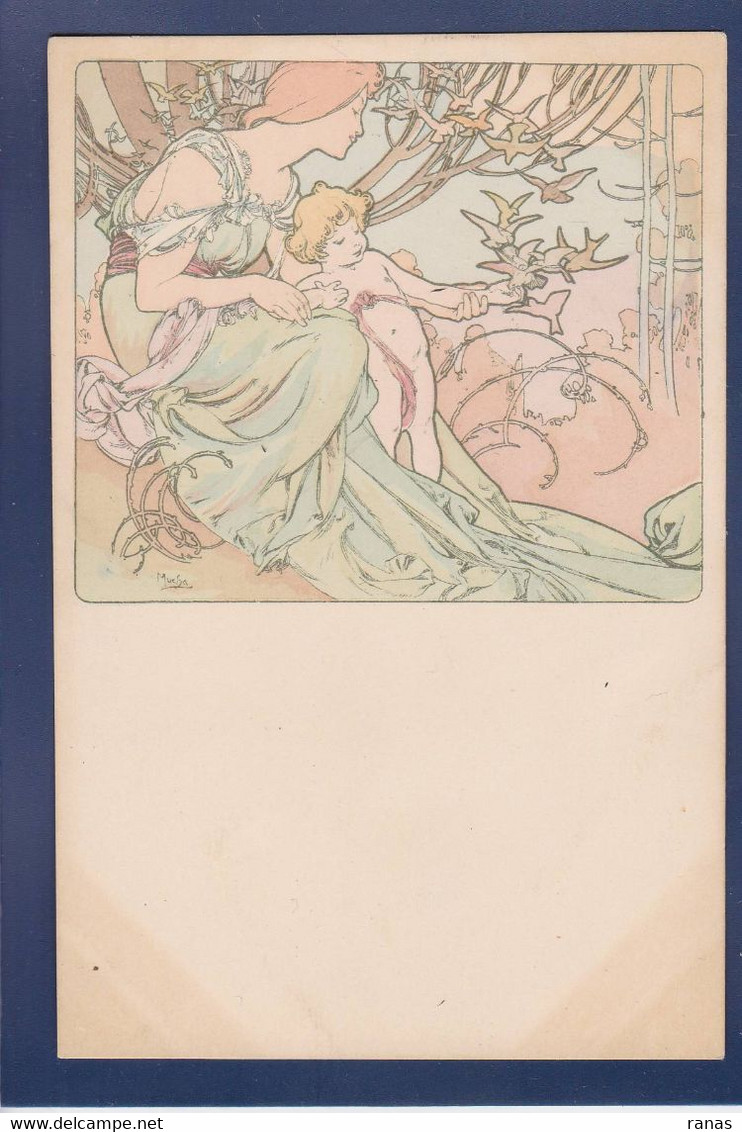 CPA MUCHA Alphonse Art Nouveau Non Circulé Femme Women Voir Dos - Mucha, Alphonse