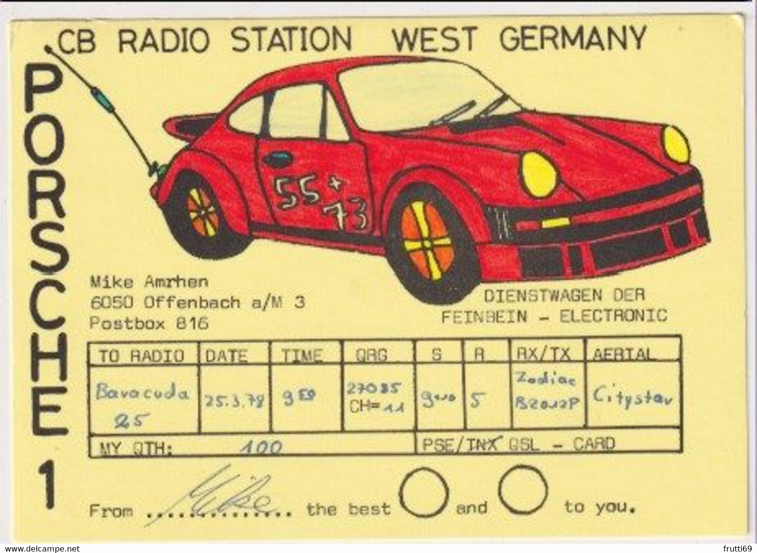 AK 037398 QSL - Germany - Offenbach A/M - Radio